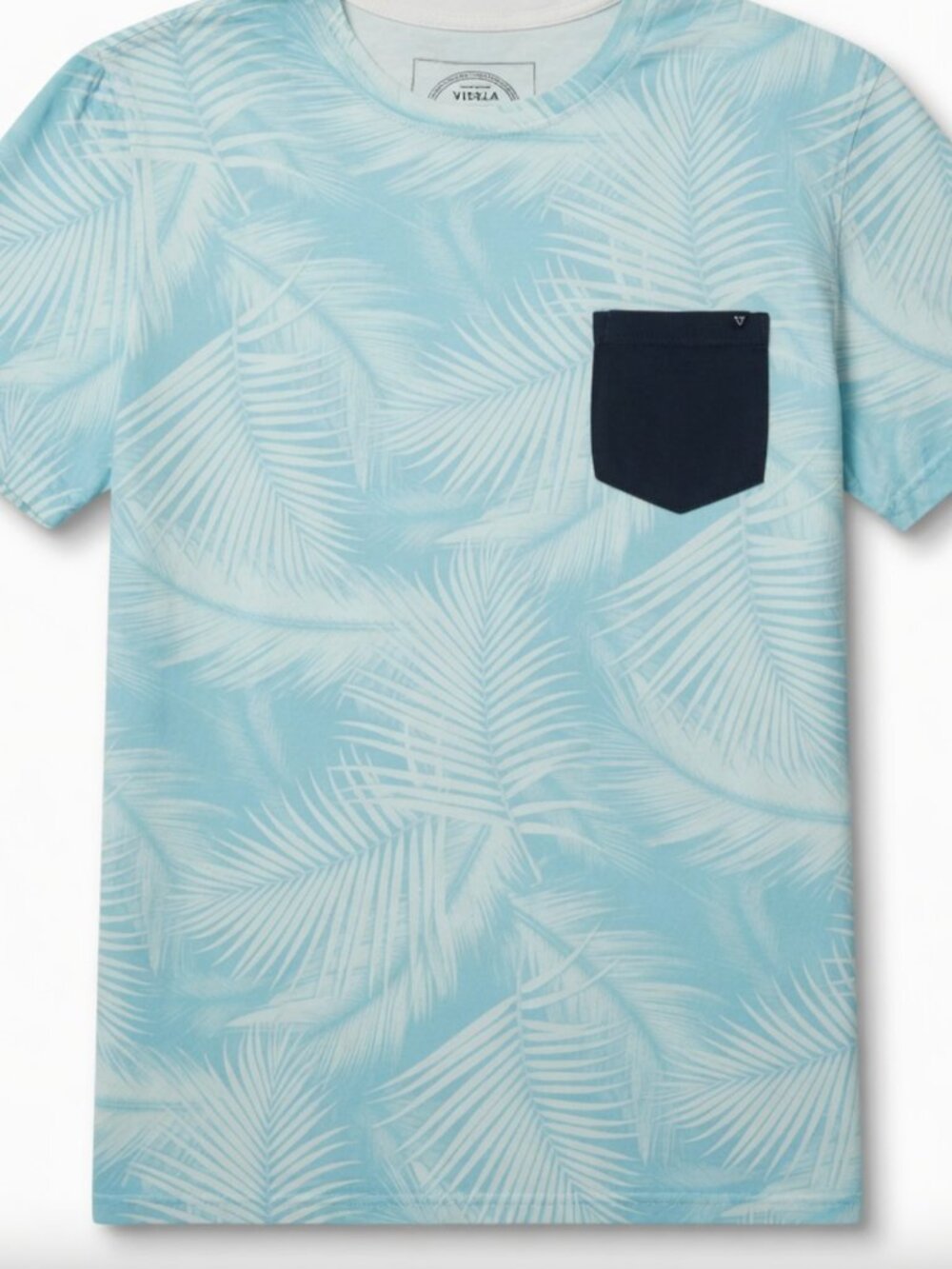 Men's Medium Beach T Shirt - Rip Curl - Blue White - Floral Print With Pocket